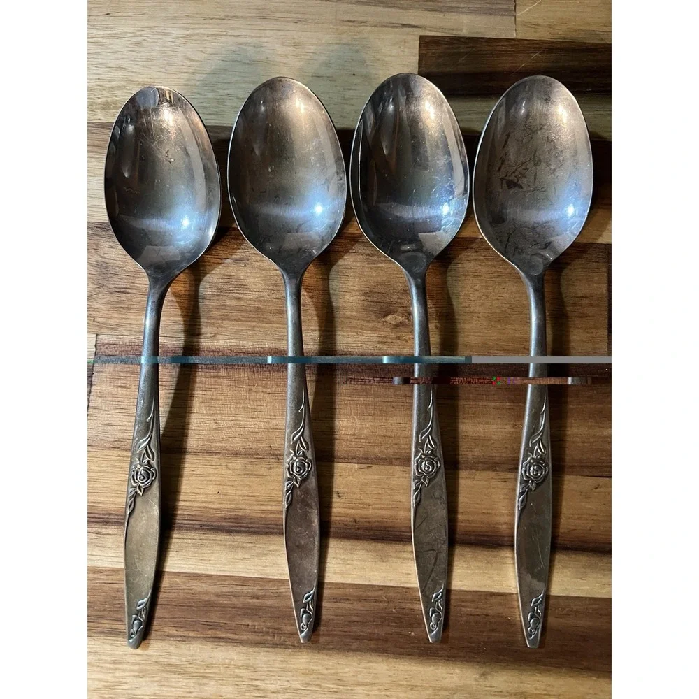 WEST BEND Twilight Rose Stainless Silverware Lot 18 Pcs Oneida Vintage